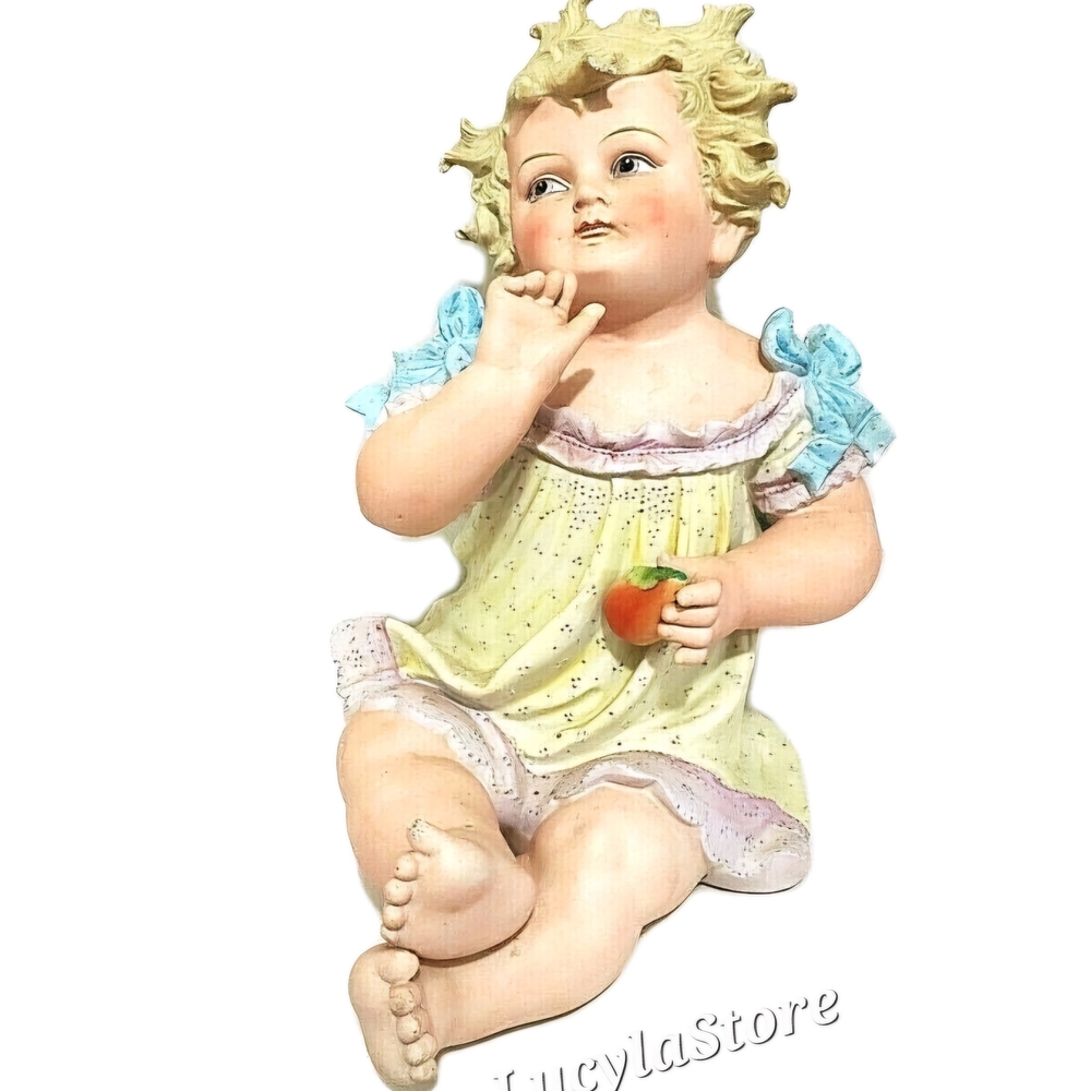 Charming Porcelain Figurine with Yellow Dress